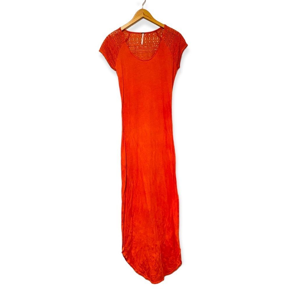 Free People crochet back jersey knit maxi dress Size Medium